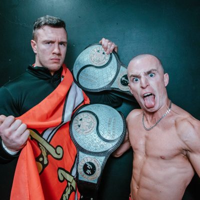 Will Ospreay and Paul Robinson. The Swords of Essex with the PROGRESS Tag Team Championships